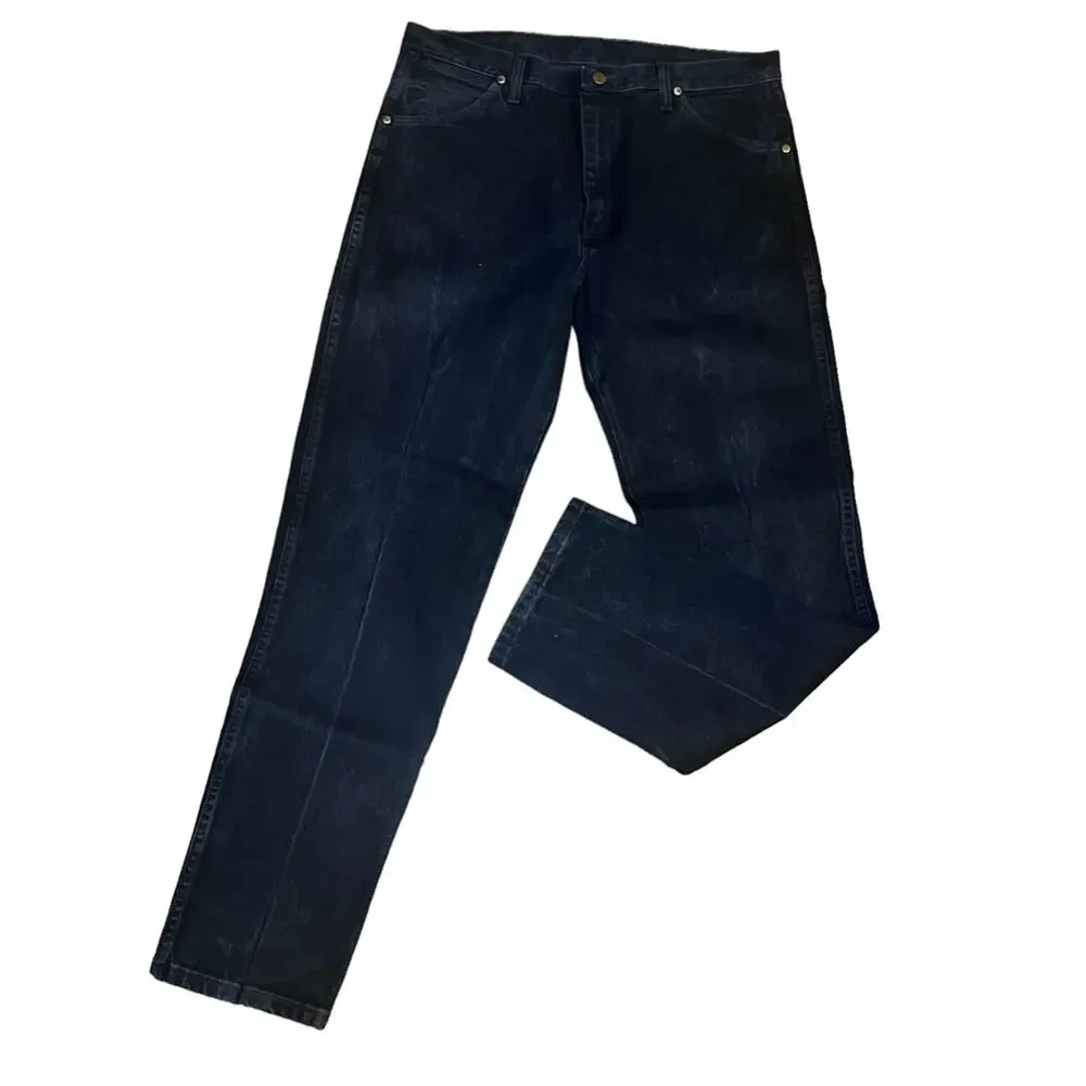 Vtg Wrangler Washed Black High Rise Western Tapered Leg Jeans Tall 34X36
